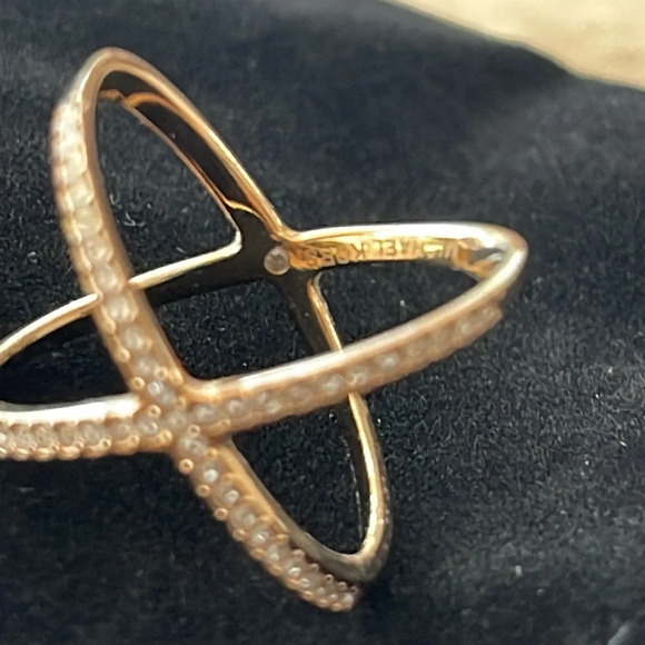 Michael Kors Pave Ring Criss Cross X Rhinestone size 8 - Picture 10 of 14